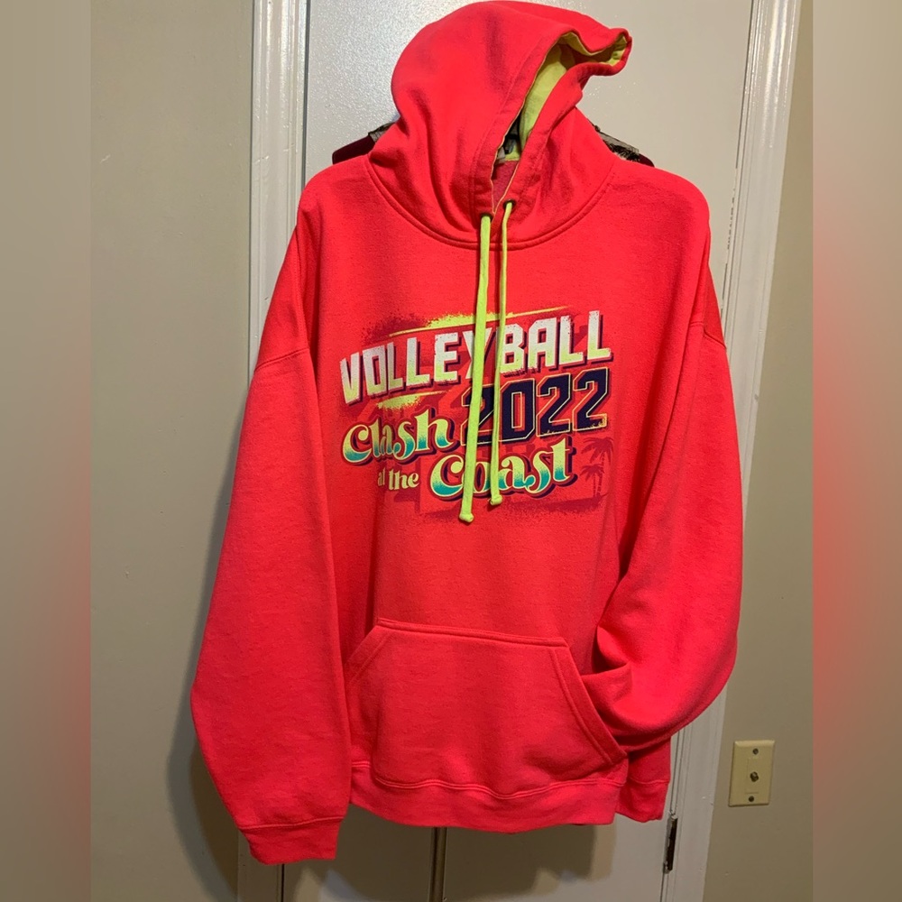 Volleyball Graphic Red Hoodie